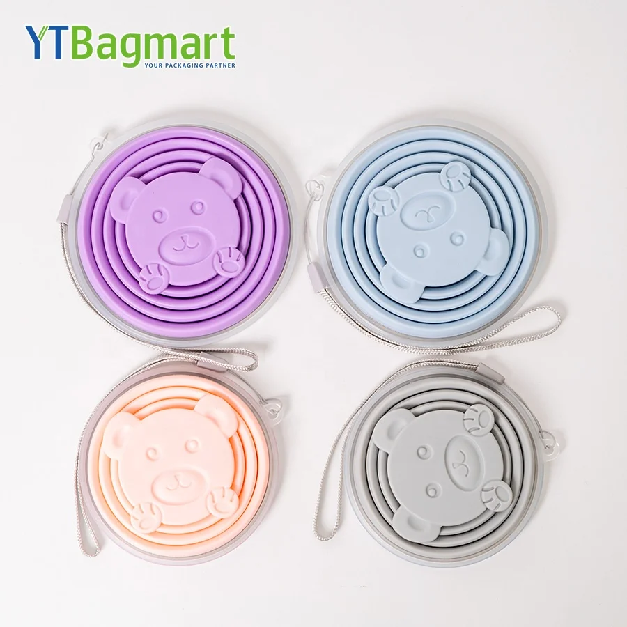 Silicone Folding Cup Portable Reusable Bpa Free Collapsible Travel Water Mug Foldable Drinking Cups for Camping Drinkware