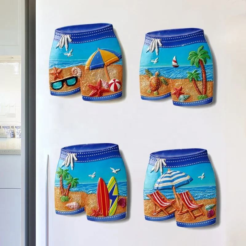 Magnetic Stickers Travel Ocean Scenery Refrigerator Stickers Creative Home Decoration T-shirt Clothes Shape Resin Sports Europe