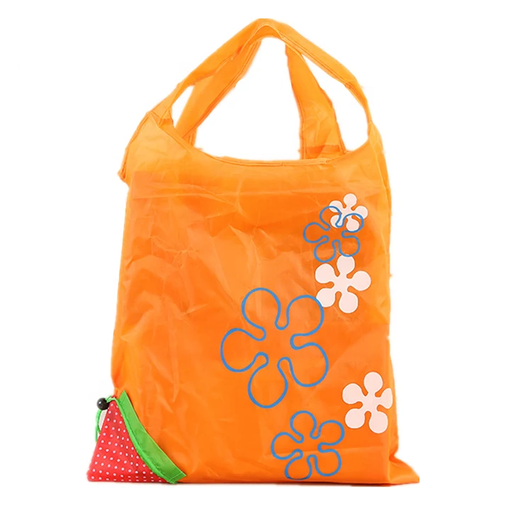 Chiterion Fashion Mini Promotional Foldable Reusable RPET Fruit Strawberry Shopping Tote Bags Grocery Shopper Pouch Storage Bags