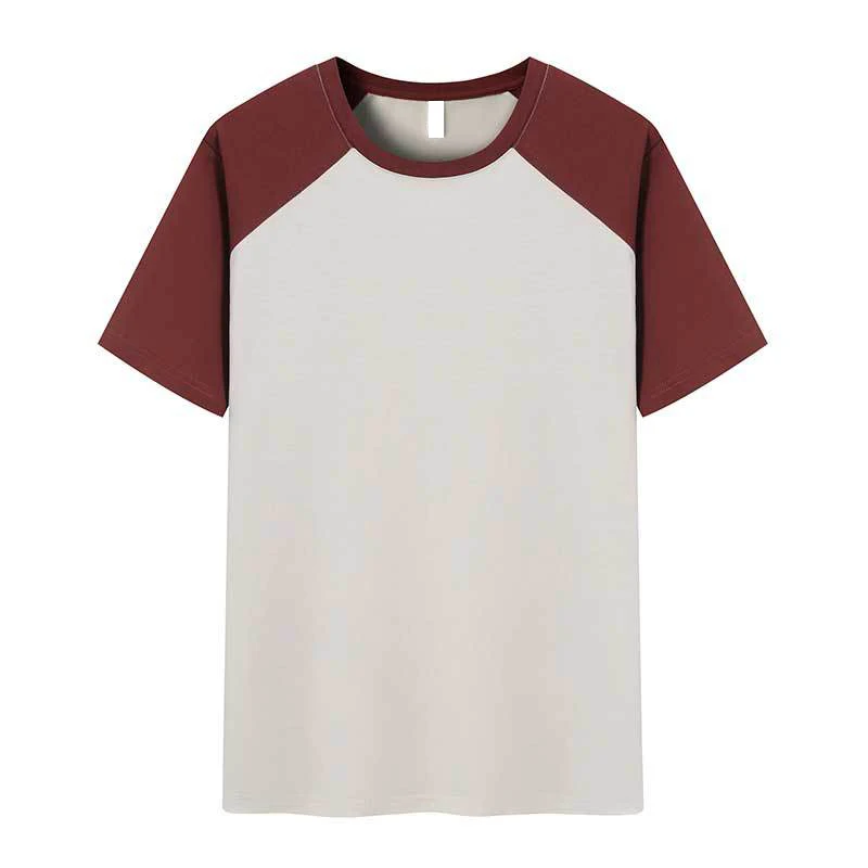 Custom Classic Round Crew Blank Basic Plain Combed 100% Cotton Tee Shirt Contrast Color Men T Shirt Manufacturing Company