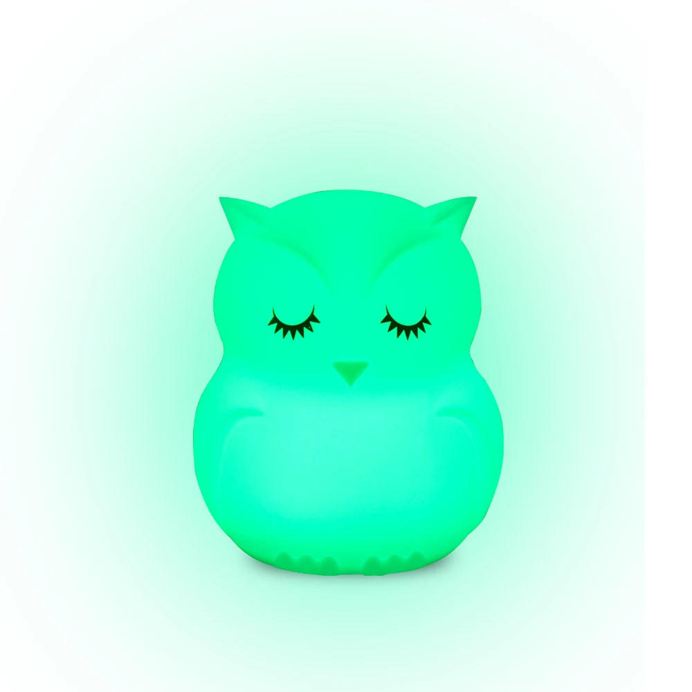 Ночник с милым прикосновением совы перезаряжаемый по USB разноцветный светодиодный светильник ночник силиконовым гелем для детской спальни настольное
