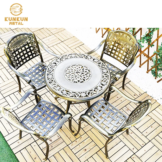 Outdoor simple garden courtyard hotel leisure table and chair milk tea shop  table and chair 4-piece set