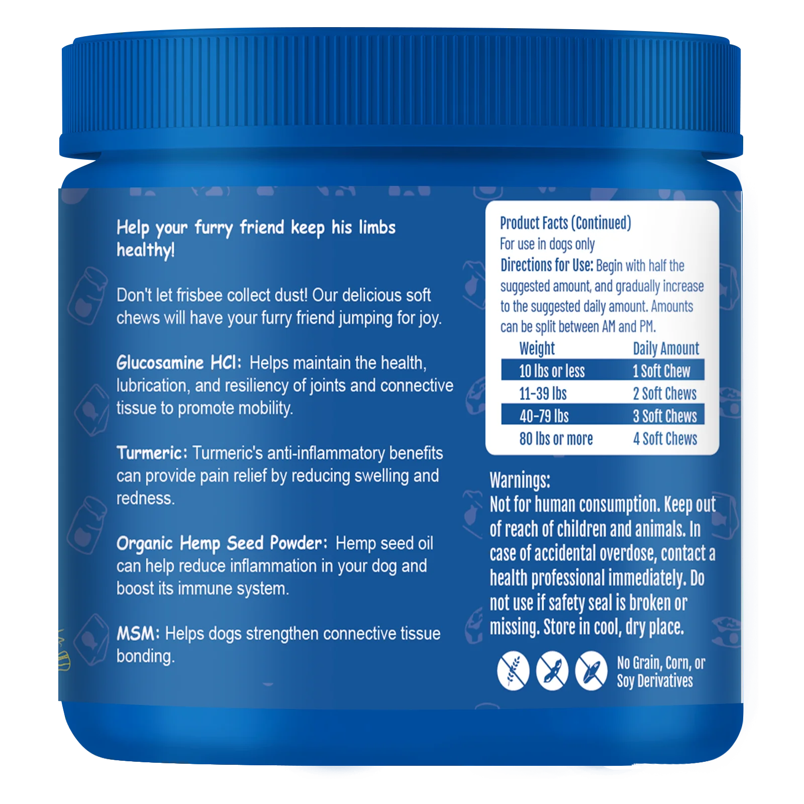 Private label Dog Glucosamine Chews Hip and Joint Supplement for Dogs  Glucosamine for Dogs Natural Pain Relief and Mobility