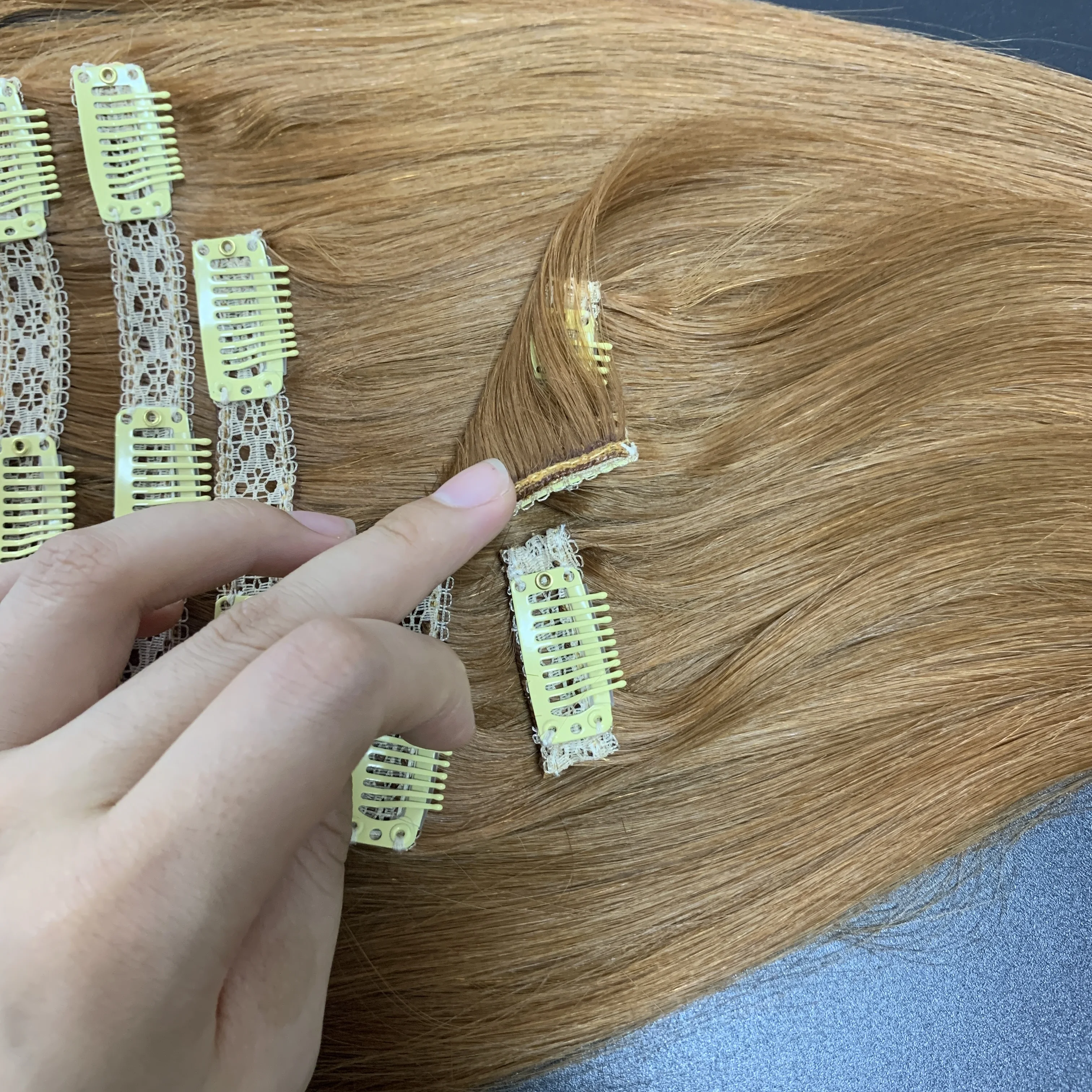 wholesale price top quality raw virgin hair clip in hair extensions 100% human hair