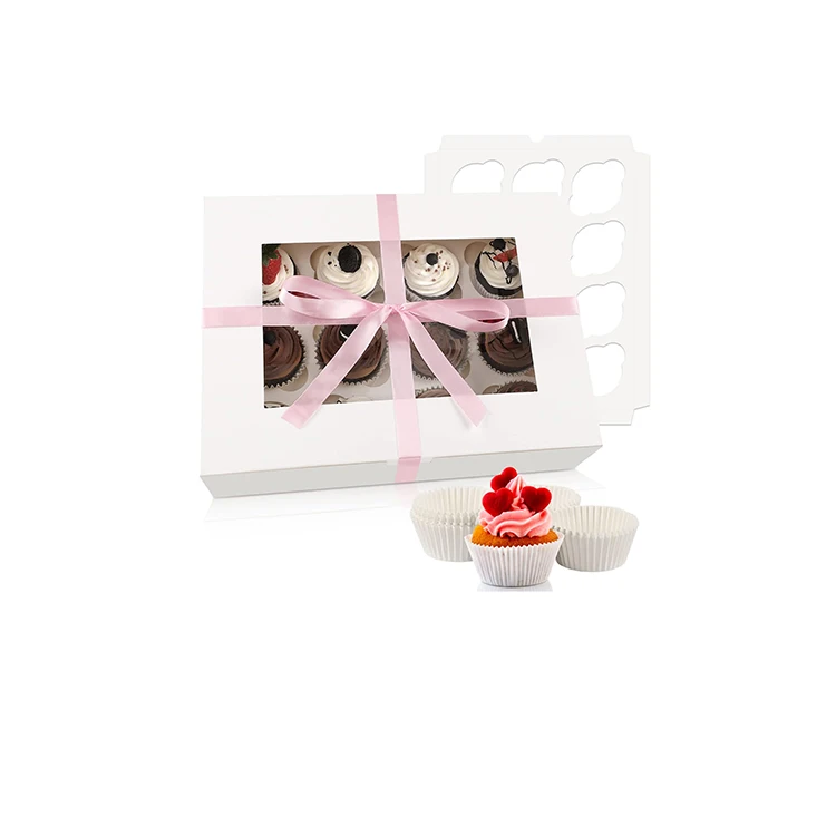 10 комплектов Gebakjes Snoepjes afhaaldoaldoen Cupcake Bentoboxen Met Doorzichtig Deksel En Cupcakegaten