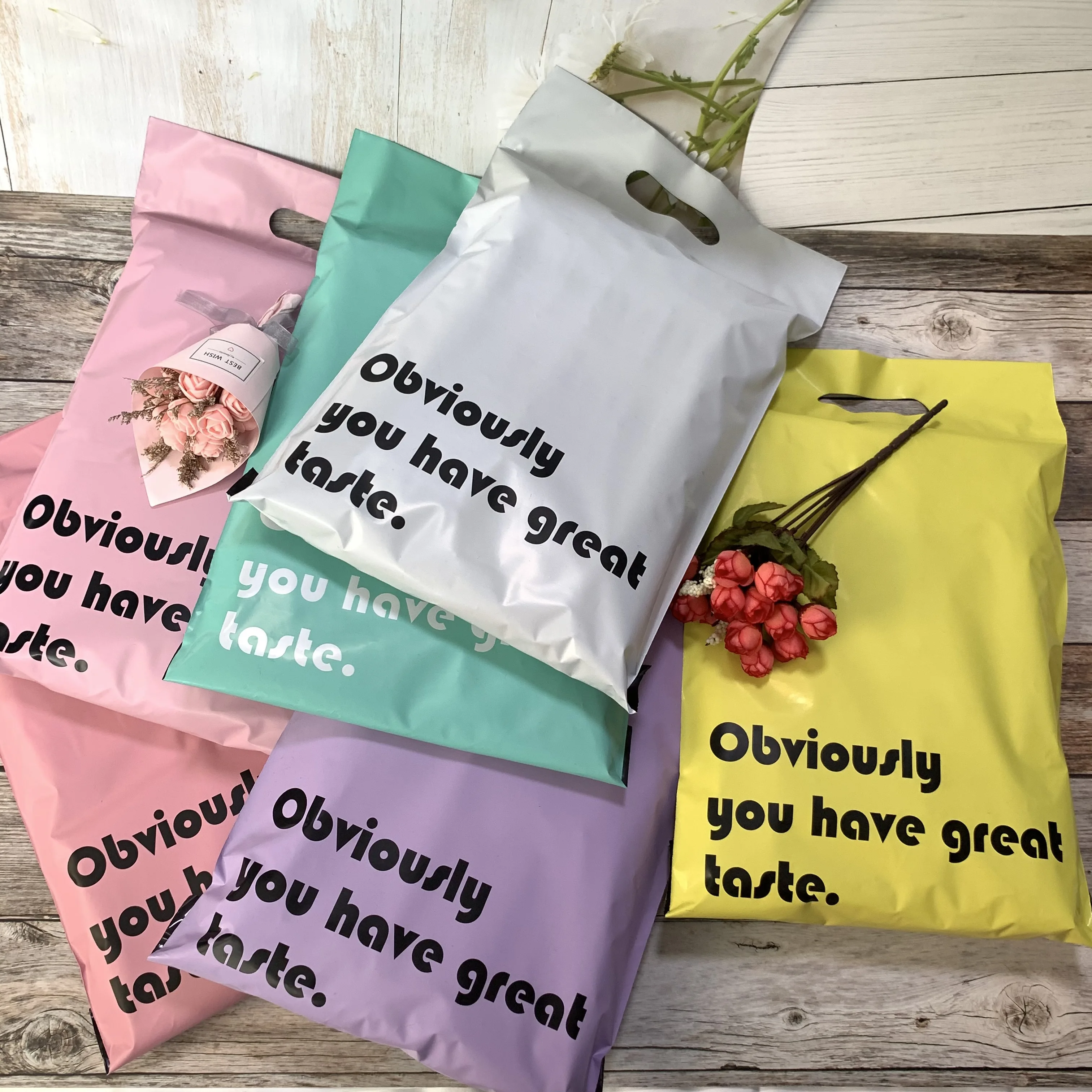 Customized Print Strong destructive adhesive glue clothes parcel mailing bags