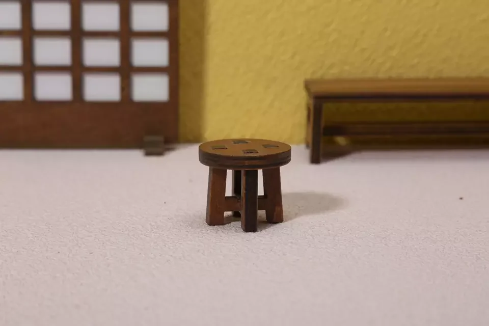 Doll house miniature accessories mini wooden chair table top ornament mini wooden chair desk decor wooden stool