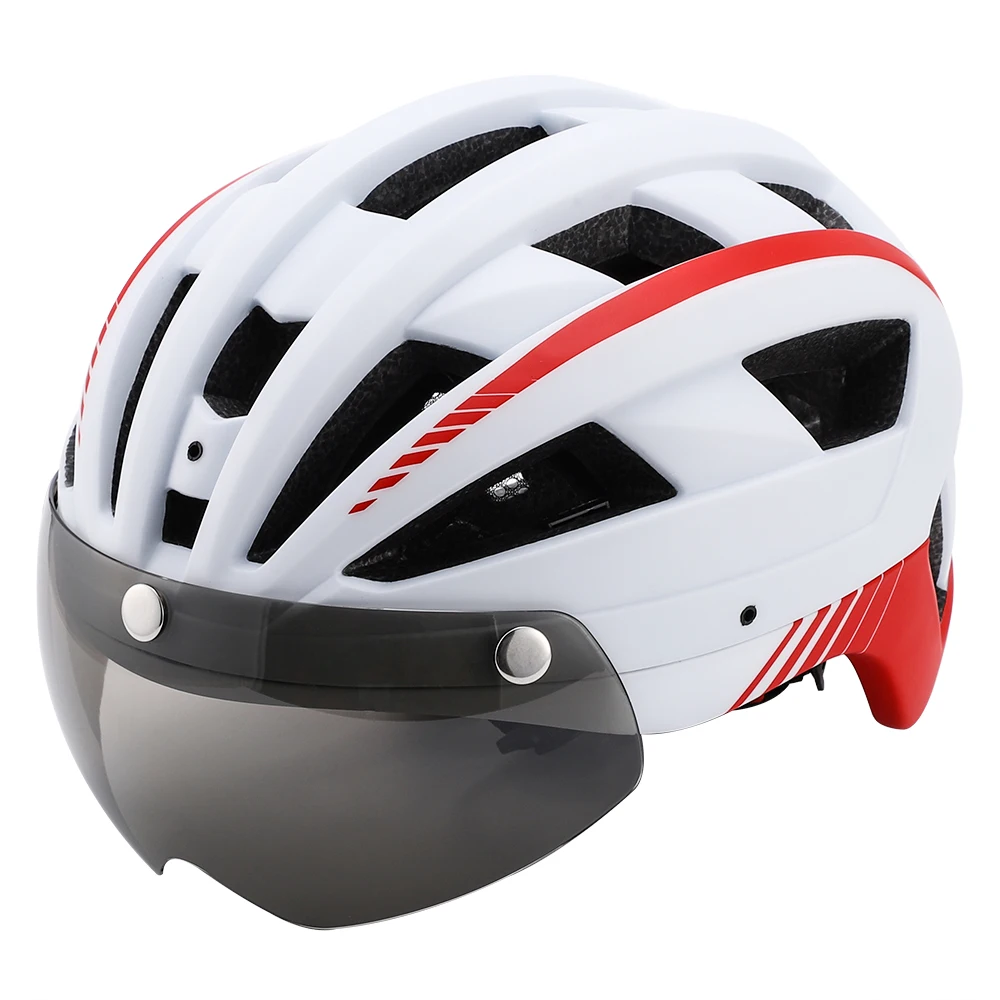 Wholesale Custom EPS PC Bike Bicycle Cycle Magnet Sunglasses MTB Cycling Bicycle Helmet With Light Sun Visor