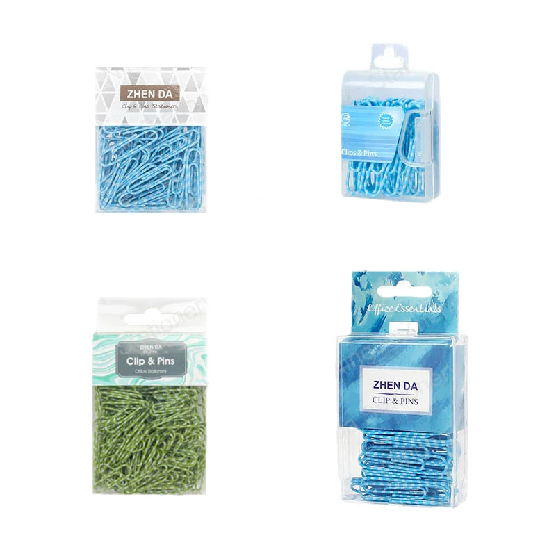 Wholesale 28mm 33mm 50mm assorted colors large bts sets paper clips with plastic box