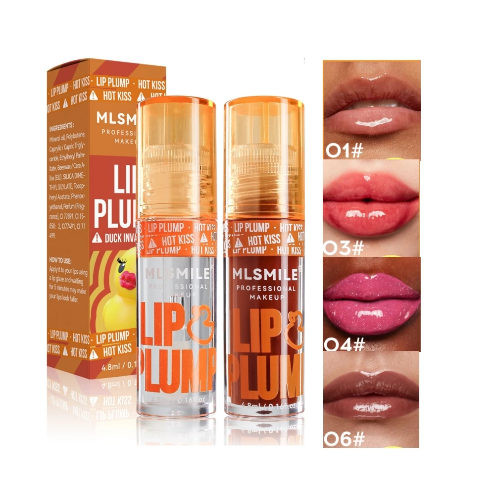 cute duck mini jelly glitter glossy lip glaze plumper gloss stain tint lip plumping liquid lipstick lipgloss set kit wholesale