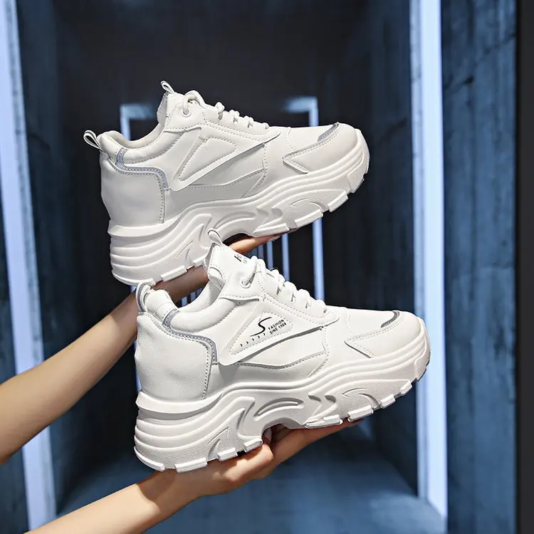 Autumn 2023 New Korean Style Sports Casual Shoes Trendy Thick Sole Increased Single-layer Shoes Torre Shoes for Women