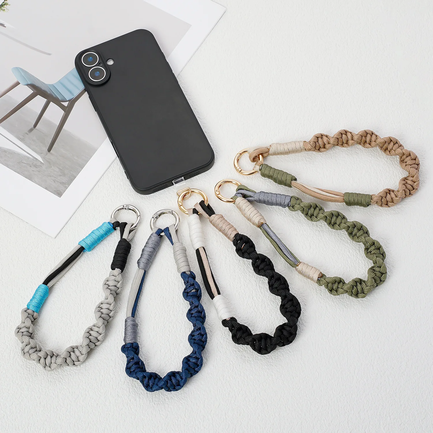 2025 Handmade Mobile Phone Lanyard Wear-resistant Durable Mobile Phone Chain Outdoor Sports Anti Lost Cell Phone Strap Keychain