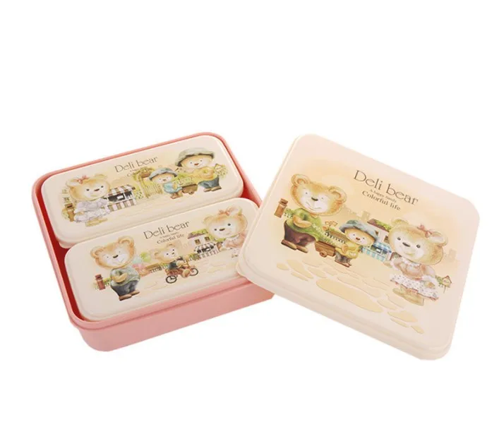 Eco-Friendly custom oem BPA Free lovely plastic lunch box with cute CMYK printing For School kids