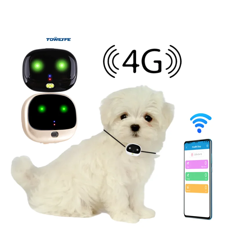 Toweyfe Wifi 4G/3G/2G Gps Pet Dog Trackers Device Waterproof Geofence Mini Pet Gsm Gps Tracker Locator Collar