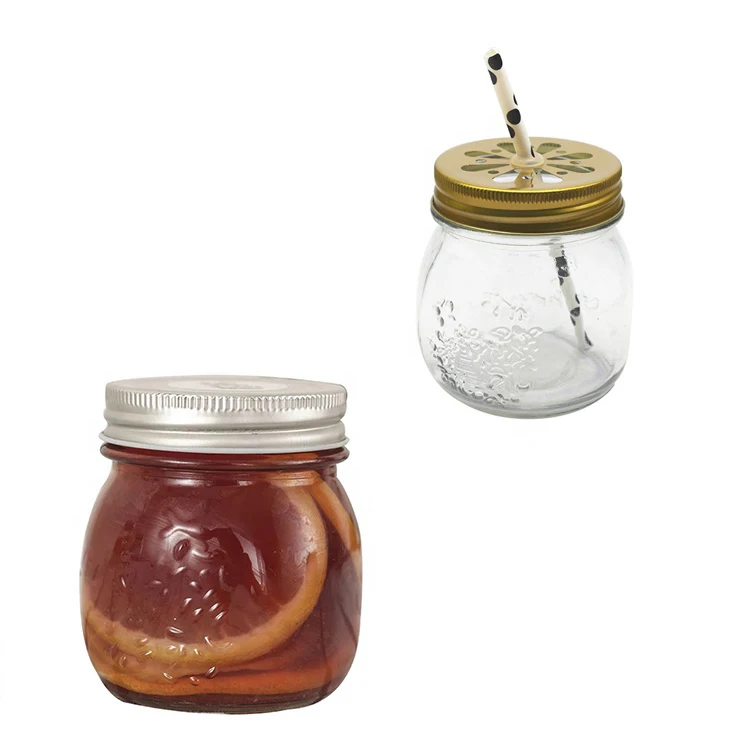 50ml 1oz 2oz mini round shape smooth glass mason jar gift box