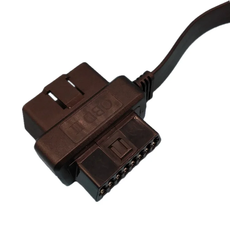 16P OBDII OBD2 T Splitter Type Connector Flat Extension Cable  obd extension cable obd cable