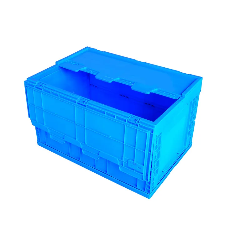 Uni-Silent Plastic Folding Crate Box Collapsing Folding Crate Stackable Turnover Box LX6040355C