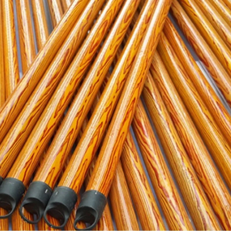 Wholesale broom	new design cleaning supply household goods for pvc shrink wooden handle