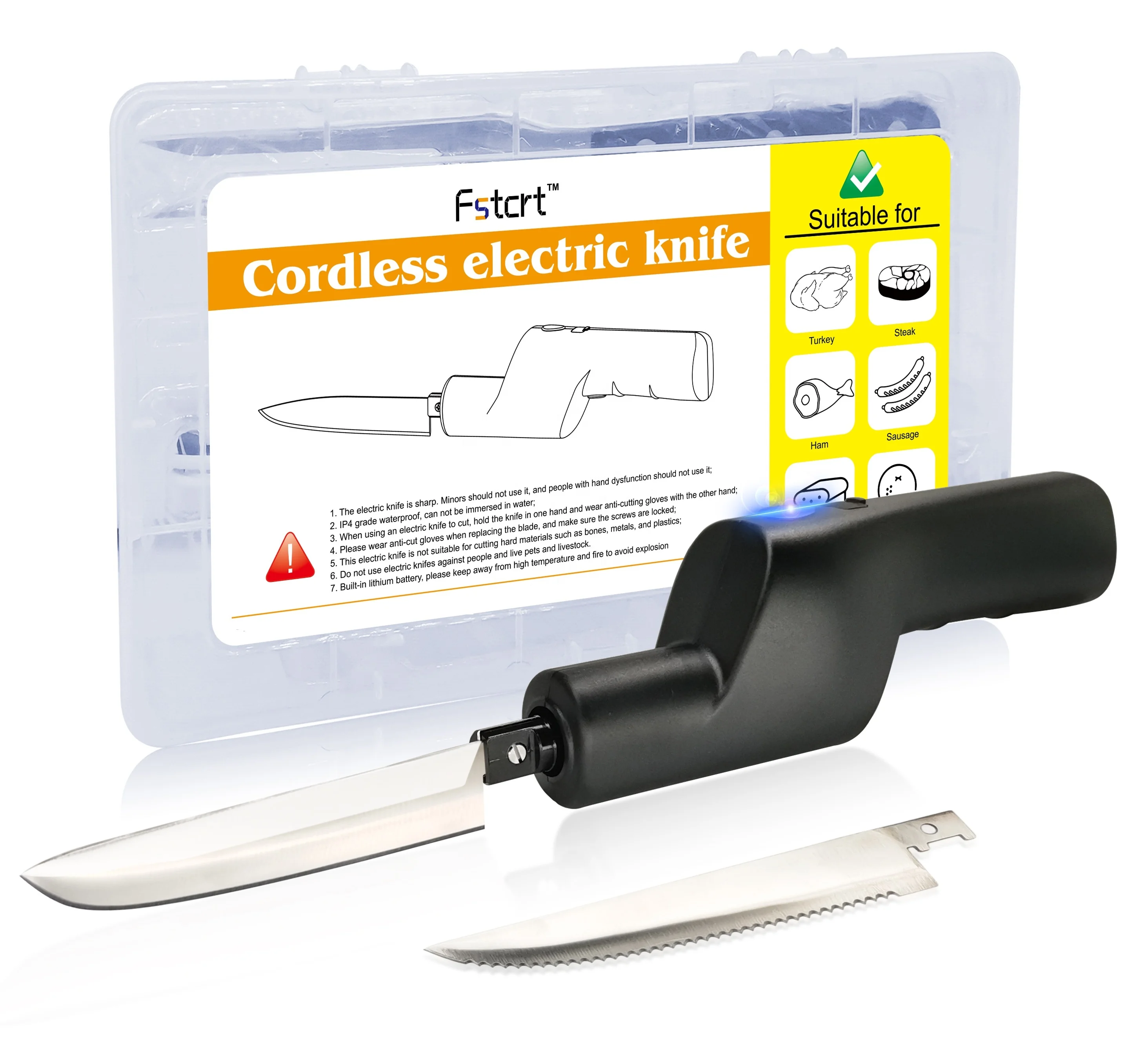 kitchen cordless knives electric bread ham knife beef meat turkey cuttings knifes