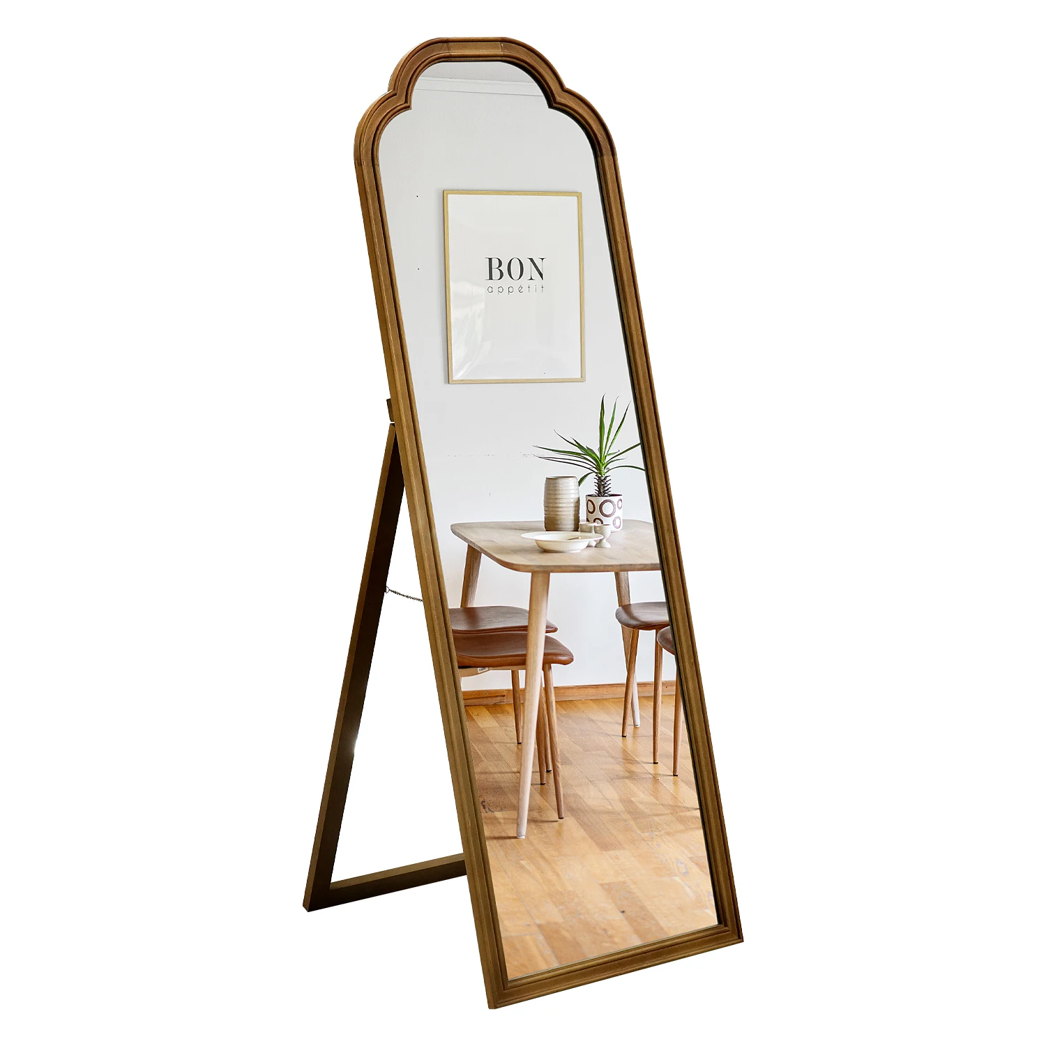 customized Room Irregular Mirror Decorative Wooden Frame Mirror floor standing for Livingroom decor wall Wavy Decor Mirror