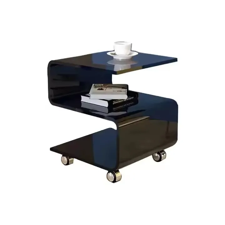 Clear Acrylic Side Table with Wheels Lucite Storage G Coffee Table on Wheels Clear Sofa Snack End Table with Rollers