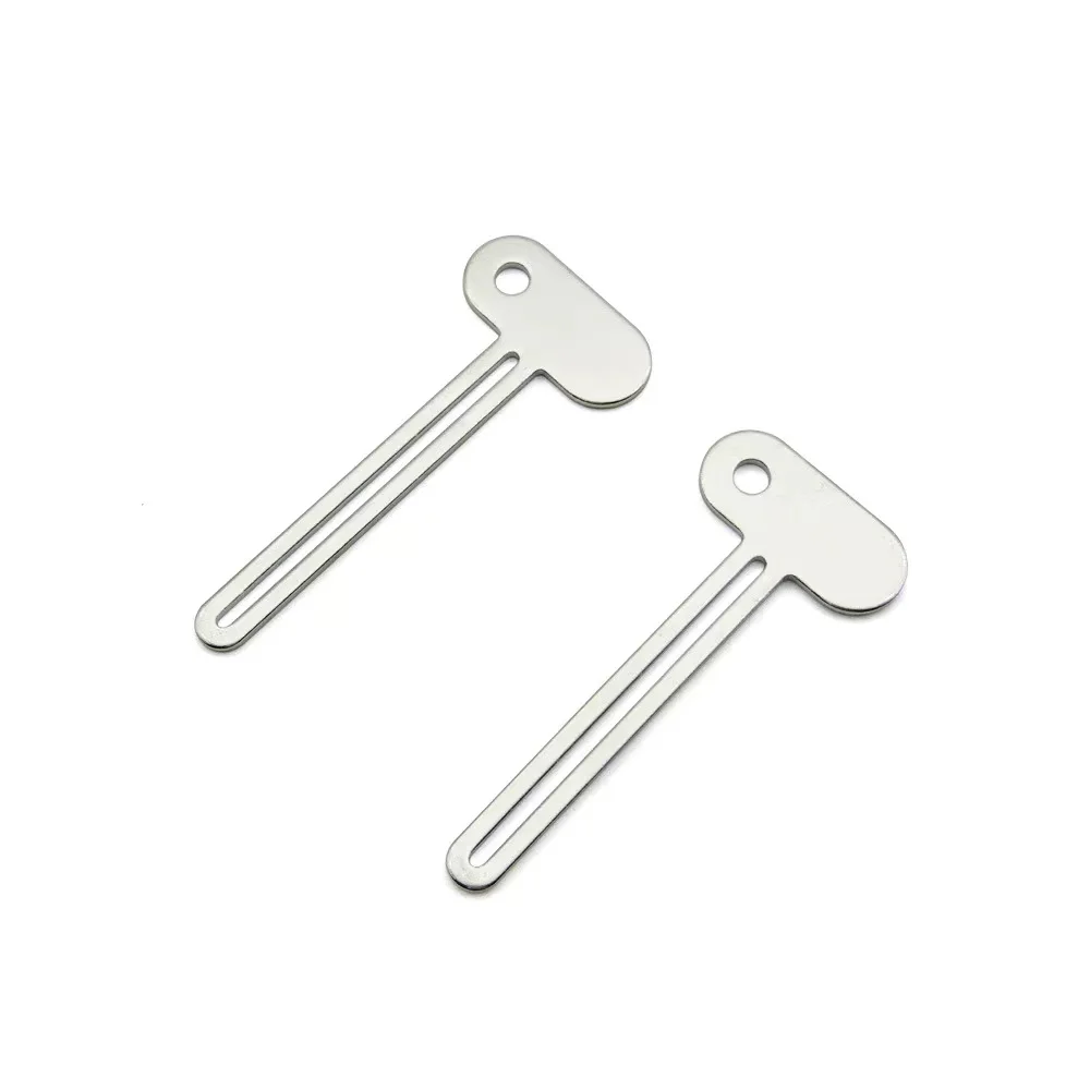 New Design Key Shape Silver Stainless Steel Tooth Paste Dispenser Metal Toothpaste Dispenser Face Cream Tube Squeezer Toothpaste