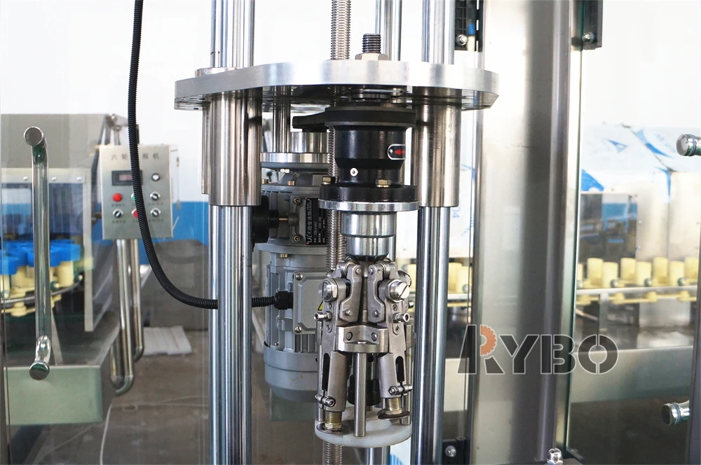 rotary arol wine liquor bottle screw stelvin caps threading lug sealing capper PET bottle aluminium capping machine