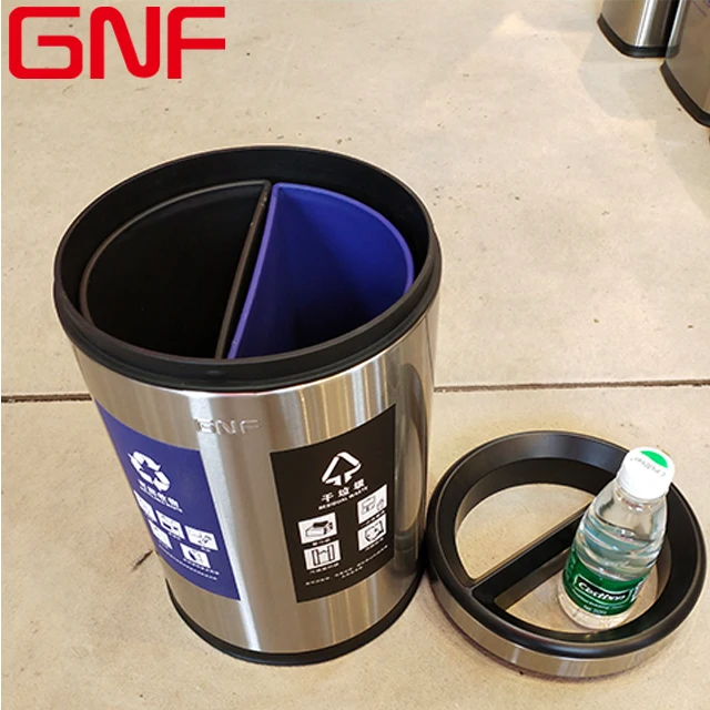 GNF 8L household round dustbin open top recycle bin with plastic bin inside