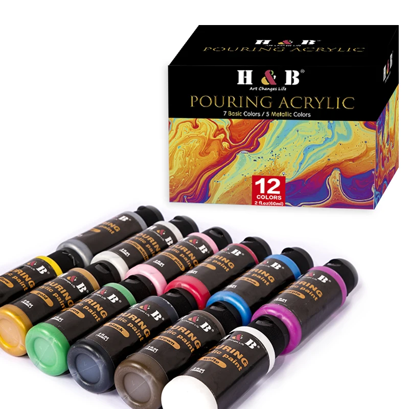 Professional China Supplier Painting 12 Pcs Acrylic Pouring