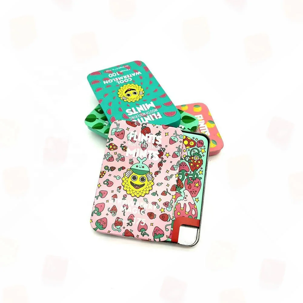 New Hot Sideward Slide Mints Tin Boxs Packaging with Metal Holder and Custom Printing