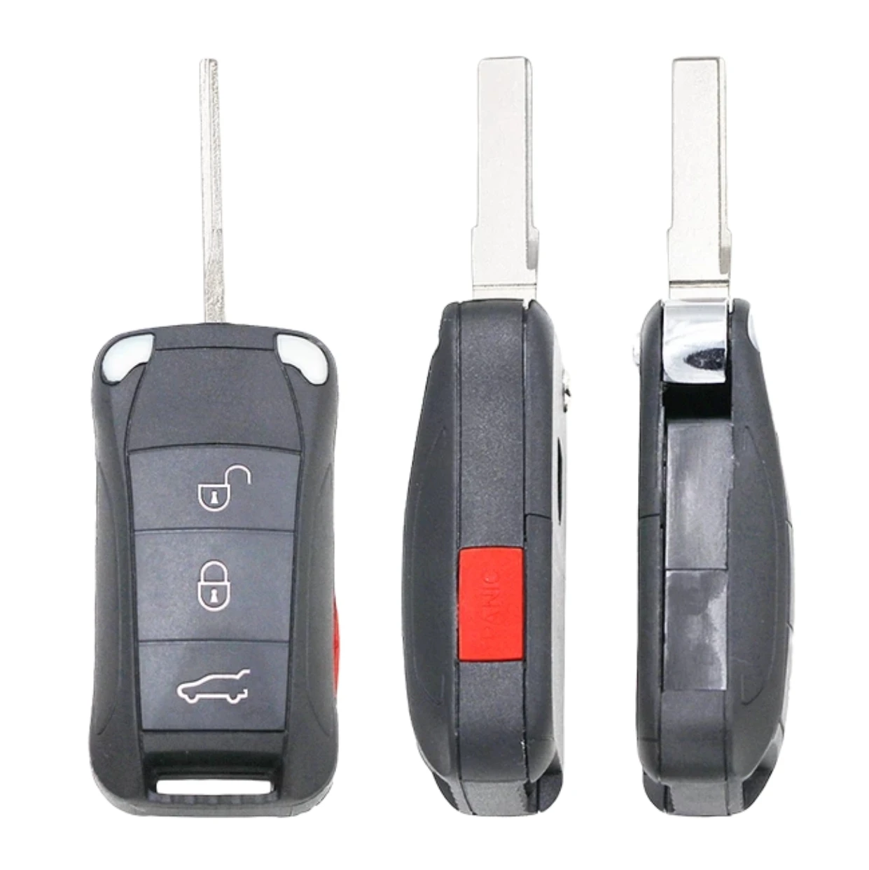 2/3/4 Button flip Remote Key shell fob case for Porsche Cayenne 2004 2005 2006 2007 2008 2009 2010 2011 Uncut HAA/HU66 blade