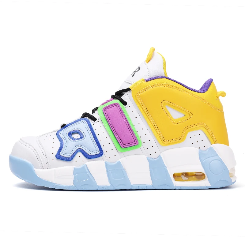 Personality Design Sneakers High Top Breathable Air Cushion Non-slip Basketball Shoes