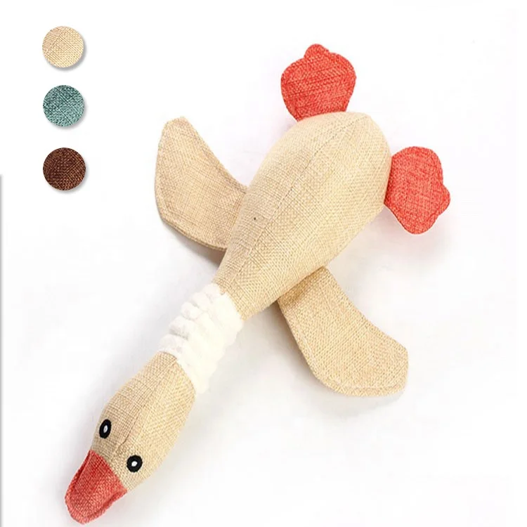 Premium Plush Interactive Stuffed Squeaky Simulation Wild Duck Durable Pet Chew Duck Dog Toy