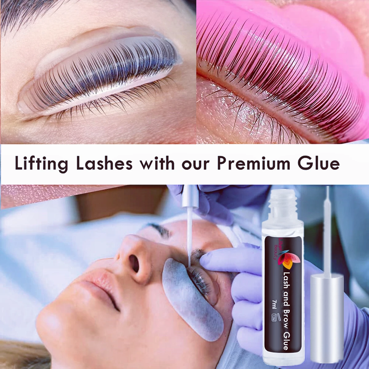 Strong Lash Lift Glue for Eyelash Perm Water-based Brow Lamination Adhesive, Odor-free & Latex Free, Keep Lashes and Brow Stable
