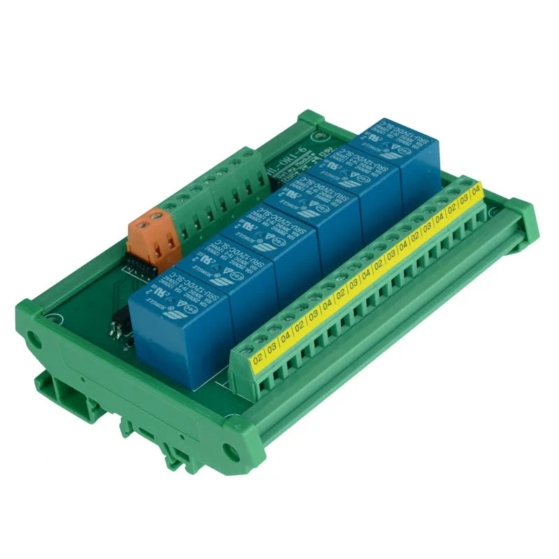6 Channel PLC Optocoupler Trigger Relay Module DIN Rail Mounting Input 3.3V 5V 12V 24V Trigger Voltage 3.3V 5V 12V 24V