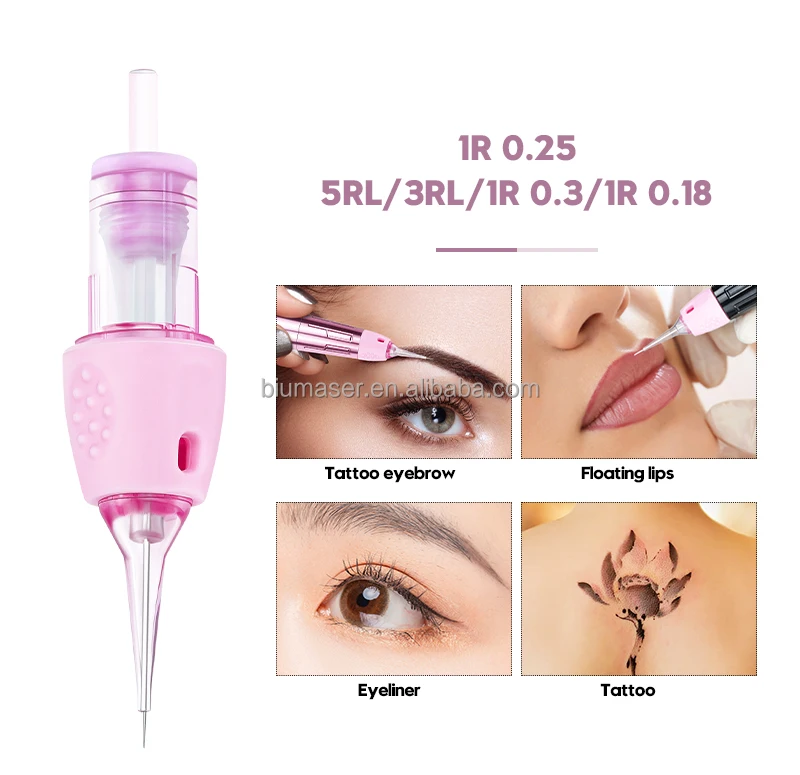 Biomser Newest Pink Cartridge Needle Tattoo Cartridge Permanent Makeup Body Art Machine a Tattoo Universal Cartridge Needles