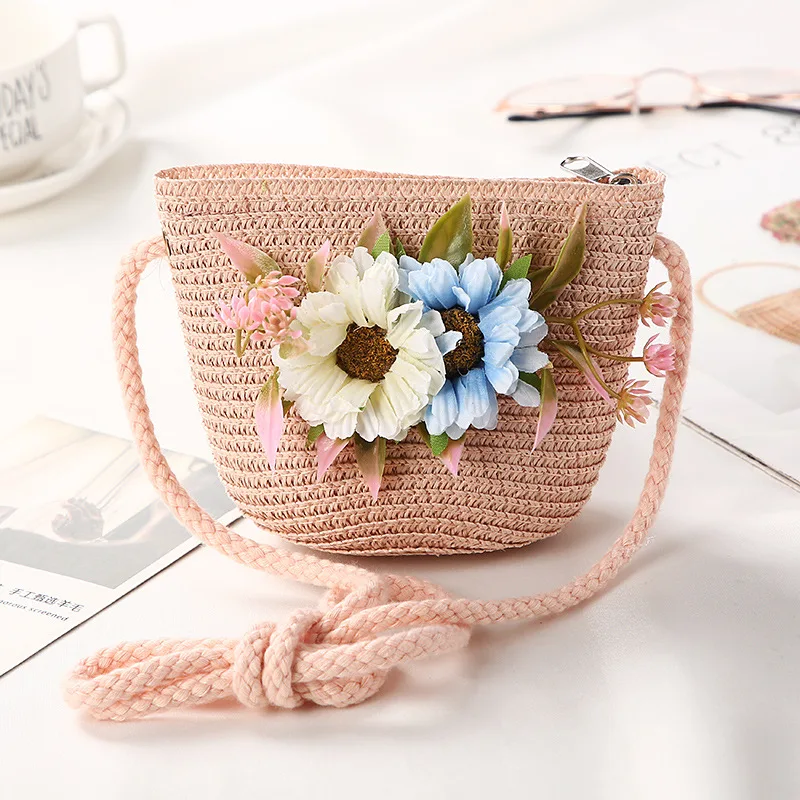 Baby Cute Shoulder Bag Coin Pouch Children Cute Fashion Kids Girls Straw Purse