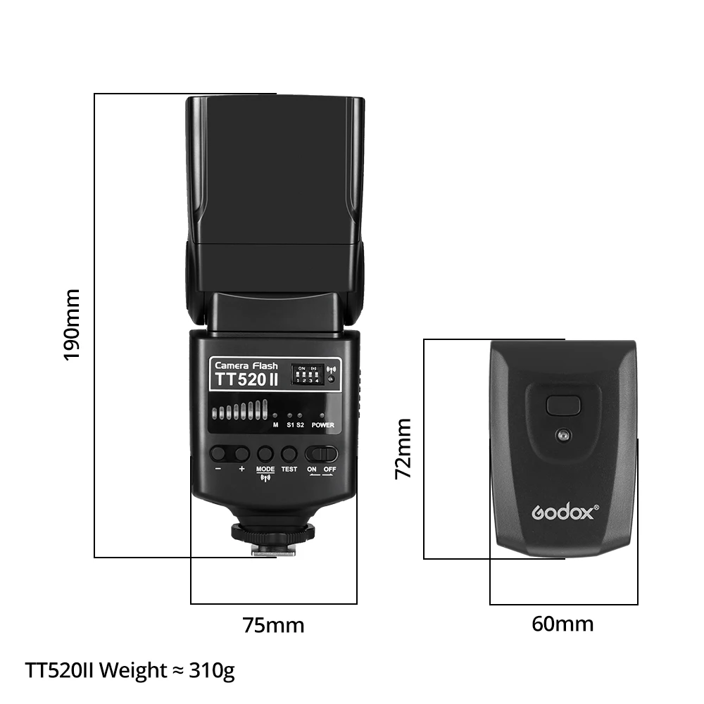 Hot selling speedlight godox TT520II Camera Flash Lights canon dsrl speedlight for Nikon Pentax Olympus Fujifilm