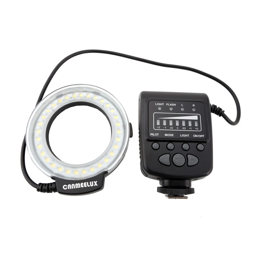 CANMEELUX MK-FC100 LED Macro Ring Flash Light  for Canon Nikon Pentax Olympus DSLR Camera Camcorder with Adapter Rings
