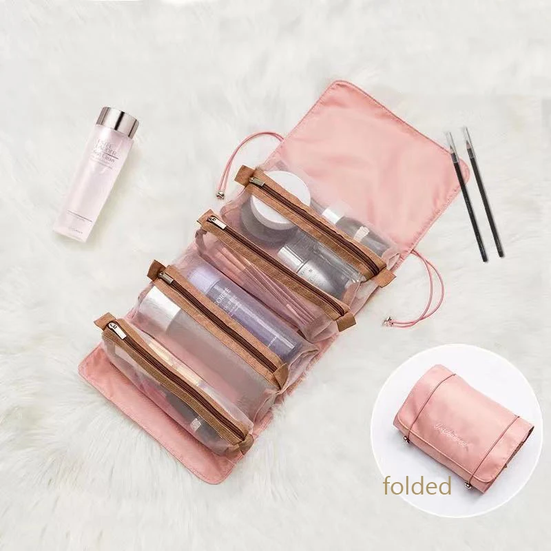 Custom folding Women Makeup waterproof Pouch Portable Girl Travel Organizer Cosmetic Makeup bag