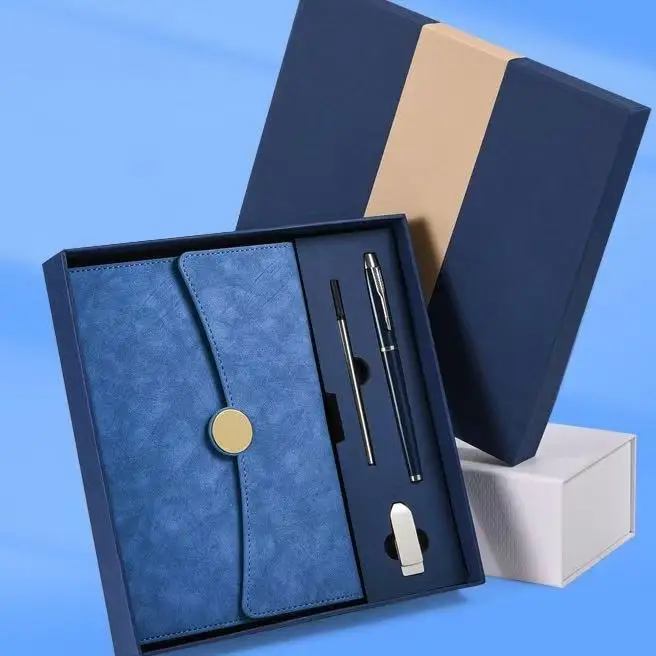 Customized A5 Notebook USB Drive Gift Set for Employees Office Pen Box Souvenir Corporate Promotions
