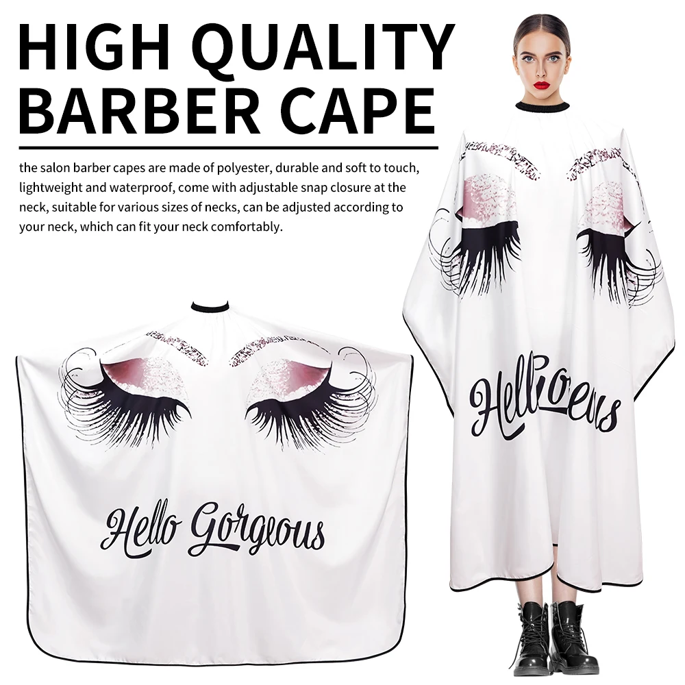 Clean and tidy White Salon Barber Waterproof cape Haircut Styling Cover Barber Apron Antistatic Hairdresser Apron Hair Cut Cape
