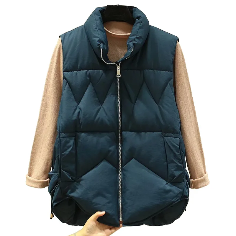 Женский пуховый жилет с воротником-стойкой, 2023 осень-зима