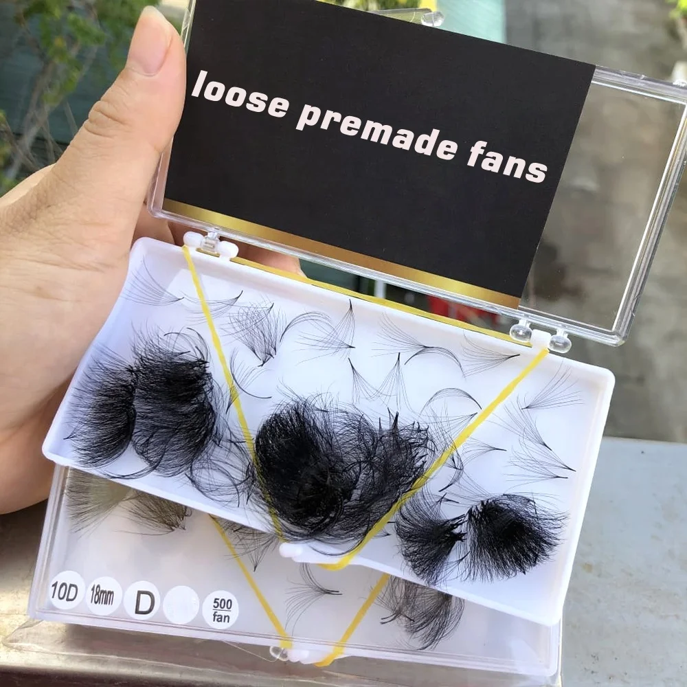 Loose Fans Pointy Handmade Speed 16D Premade Volume Trays Long Stem Narrow 1000 Fans Lashes Extension Luxury Lash Premade Fans