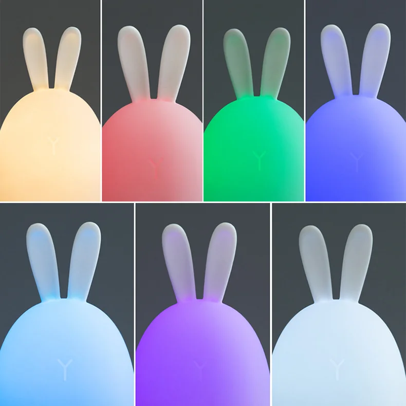 Best Selling Baby Sleeping Lamp Usb Rechargeable Cute Bunny Silicone Small Night Light Touch Sensor Kids Lamp