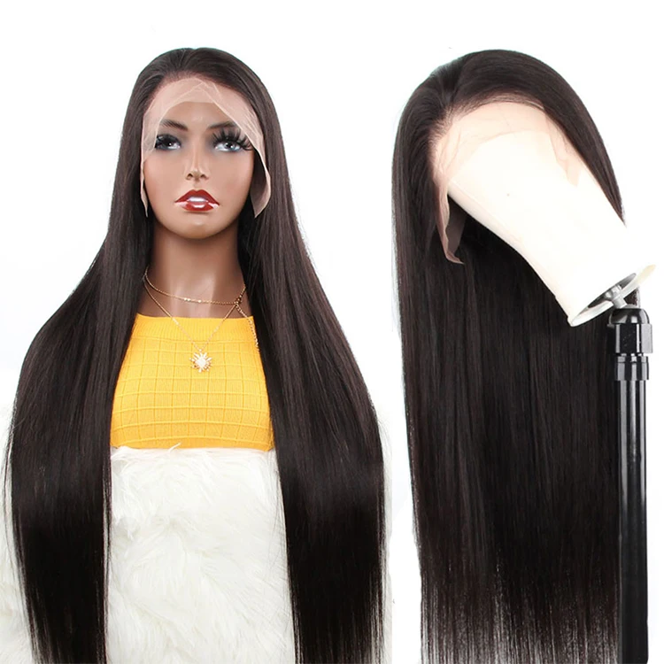  Hot Sale Transparent Lace Front Wig With Baby Hair 40 Inch Long Human Cuticle Aligned Double