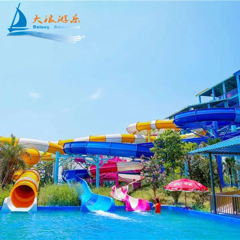 Most Popular Roller Coaster Rides For Water Park Fiberglass Water Slide Customized Factory Price 1 Years Warranty With Pool