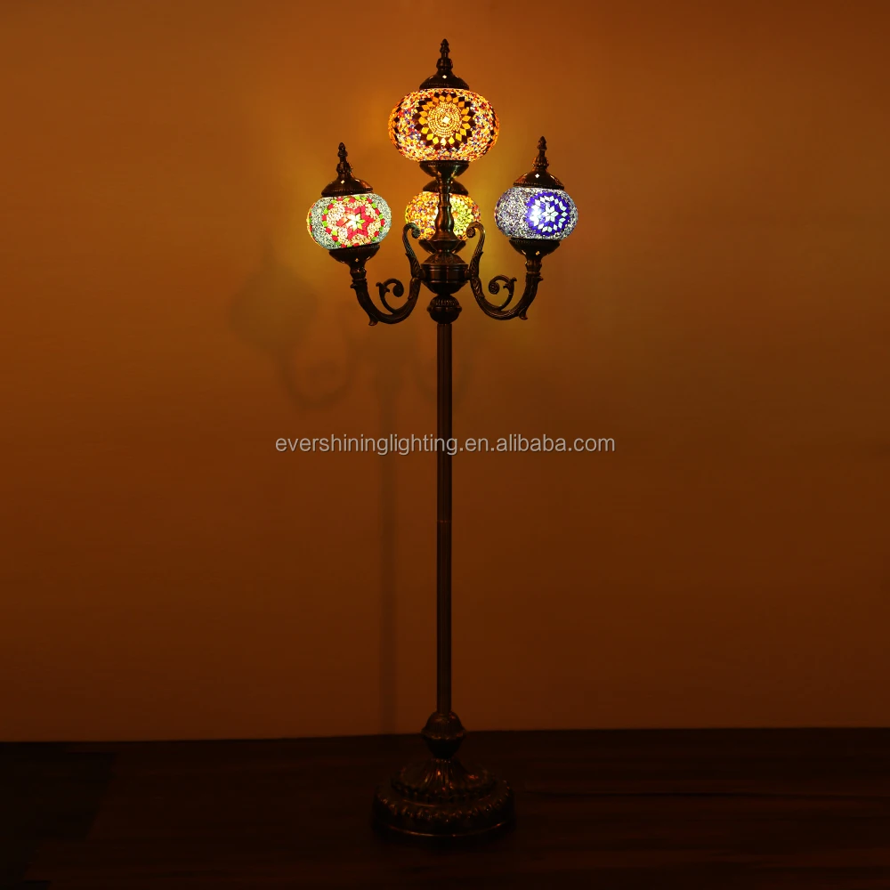 Marrakech Moroccan Handmade Turkish Floor Lamp Glass Mosaic Standing lamp