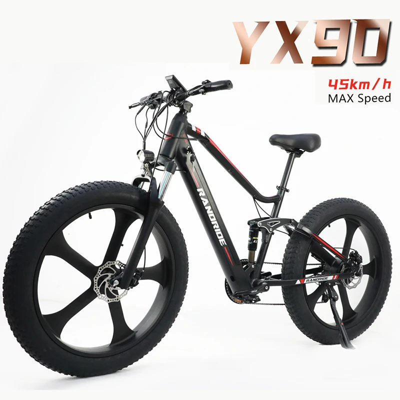 RANDRIDE YX90M 26-дюймовый Электрический велосипед MTB 750 Вт запас толстая шина 1000 горный для взрослых литиевая батарея 48 В