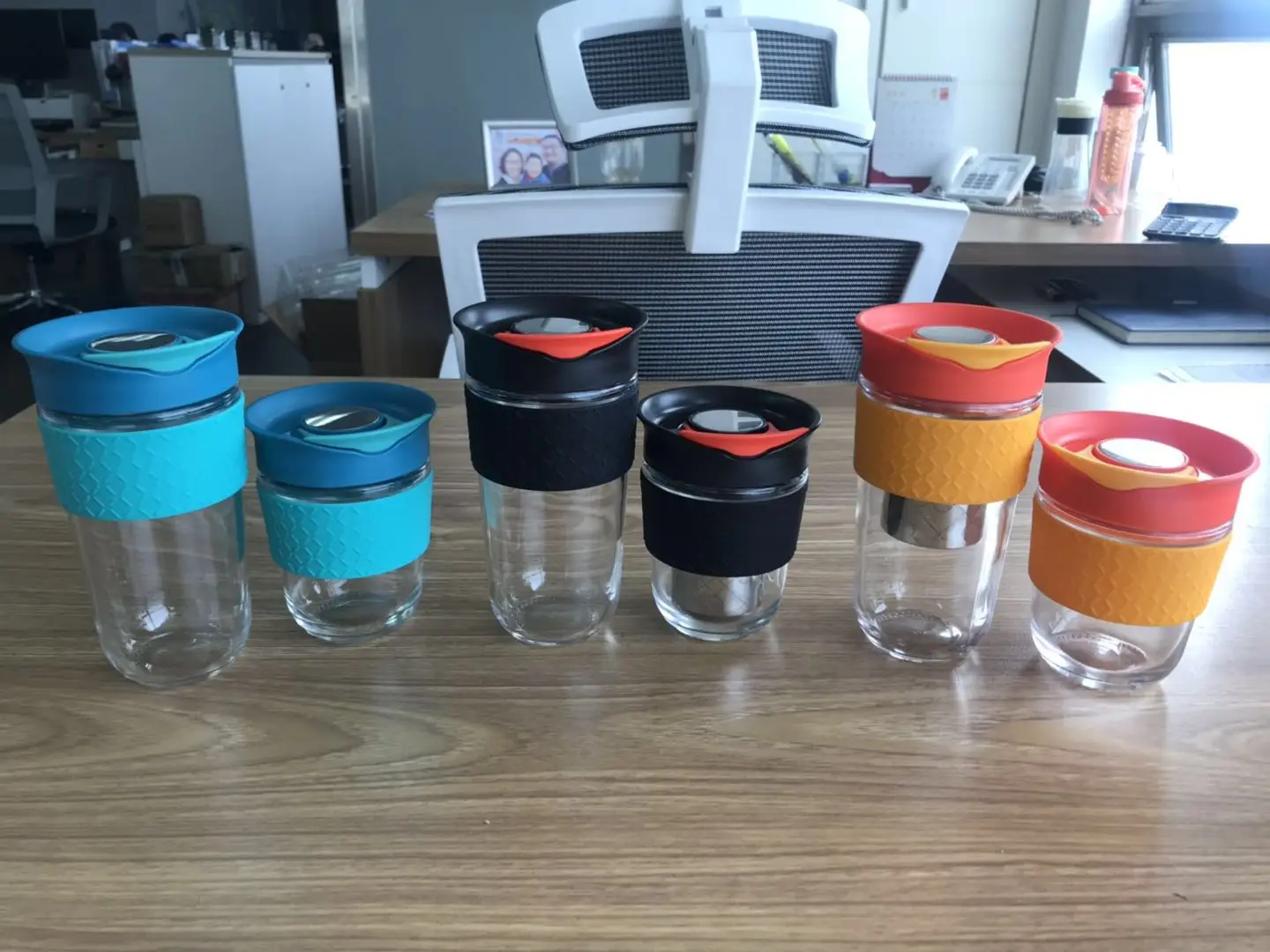 
Stocked 12oz glass coffee sets coffee tea cups with lid 